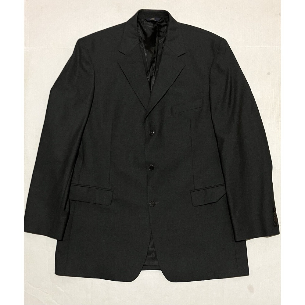 Brooks Brothers Blazer Sport Jacket Coat‎ Mens 44L Black 97% Wool